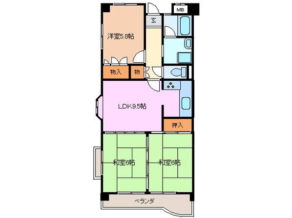 南日永駅 徒歩4分 2階の物件間取画像